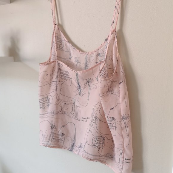 AMERICAN APPAREL CHIFFON ILLUSTRATION CAMISOLE - Picture 5 of 7